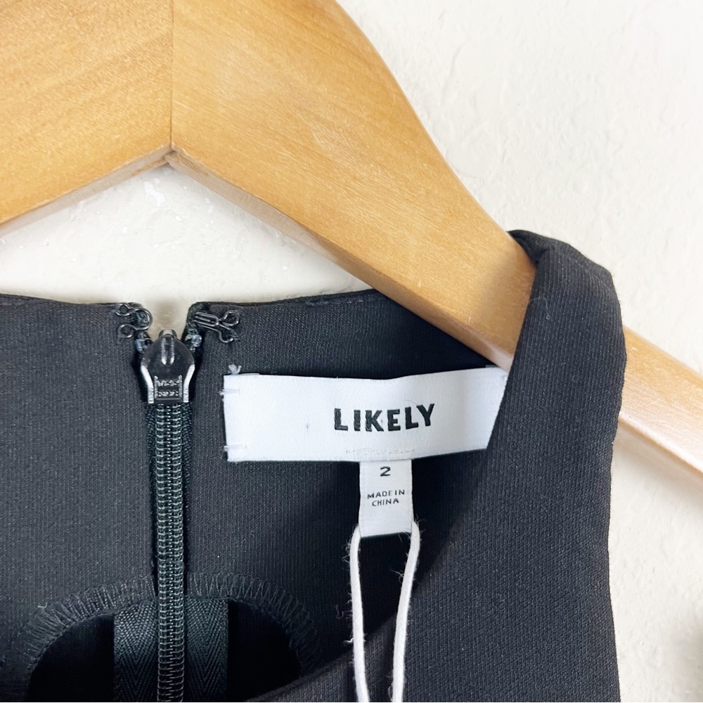 Likely Moore Racerback Black Mini Dress Size 2 - Picture 4 of 7